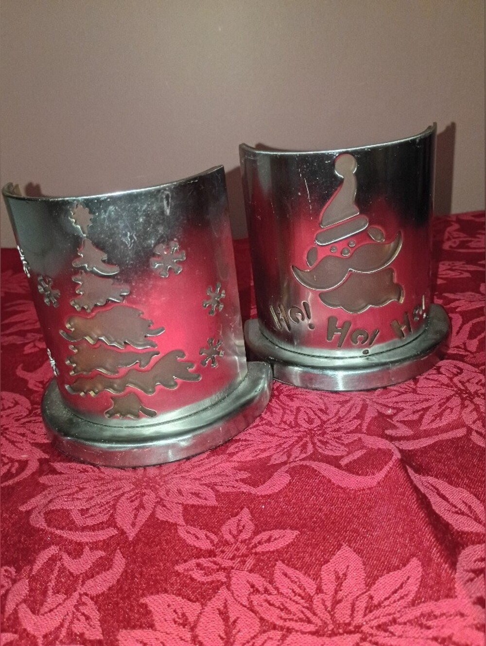 Metal & Glass Silhouette Candle Holet